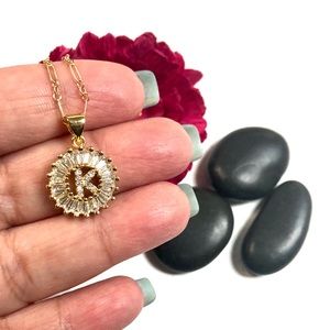 Initial K Necklace, Letter K, Personalized K, Boho